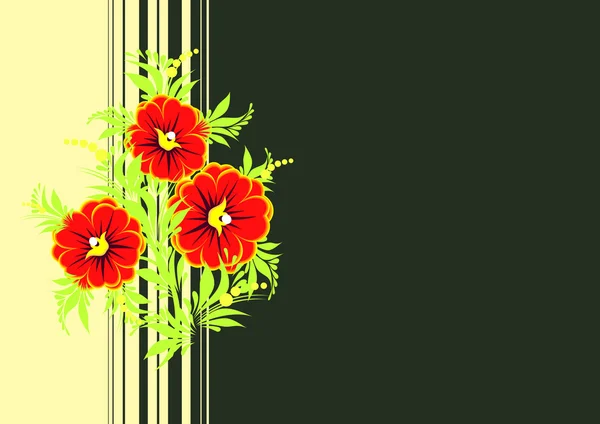 Abstrakte Blumen Zweig mit Hintergrund — Stockvektor