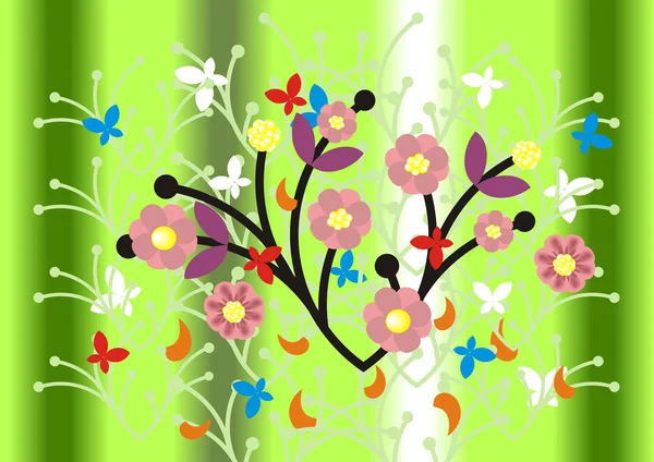 Astratto ornamento floreale e sfondo — Vettoriale Stock