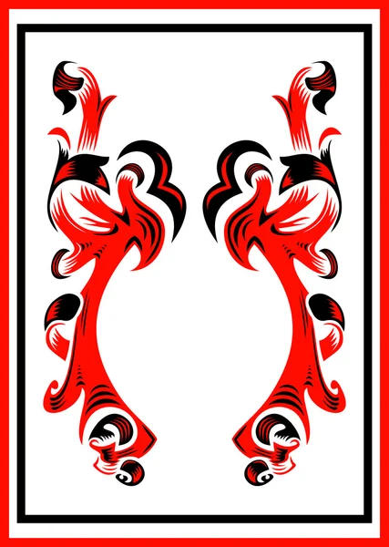 Abstraktní ornament v černé a červené barvě — Stockový vektor