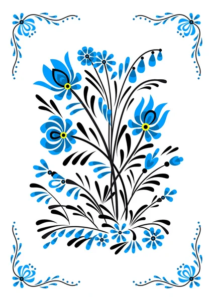 Adorno floral abstracto — Archivo Imágenes Vectoriales