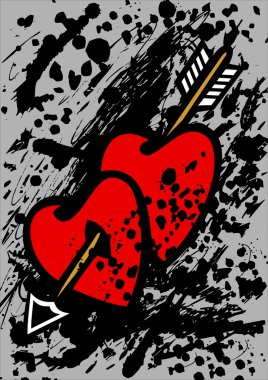 Hearts pierced with an arrow clipart