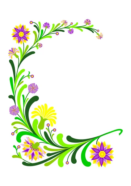 Hermosa decoración floral abstracta — Vector de stock