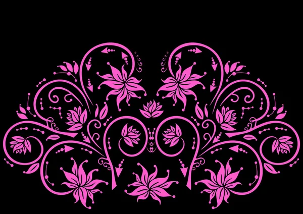 Ornamento floral abstrato na cor rosa — Vetor de Stock