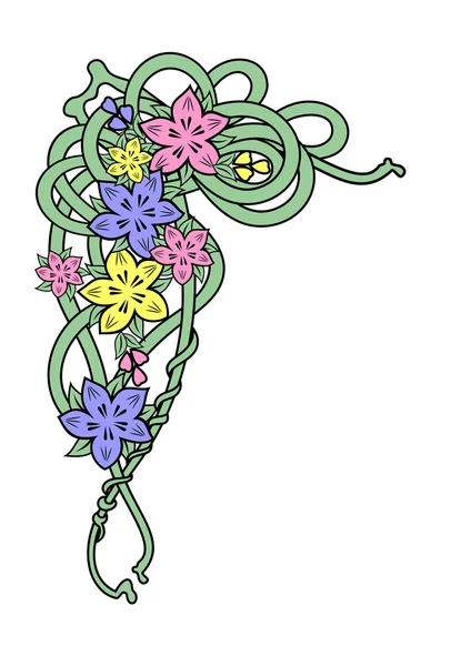 抽象的な花コーナー — ストックベクタ