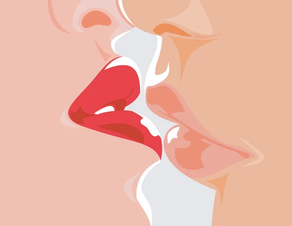 Embrasser homme et femme — Image vectorielle