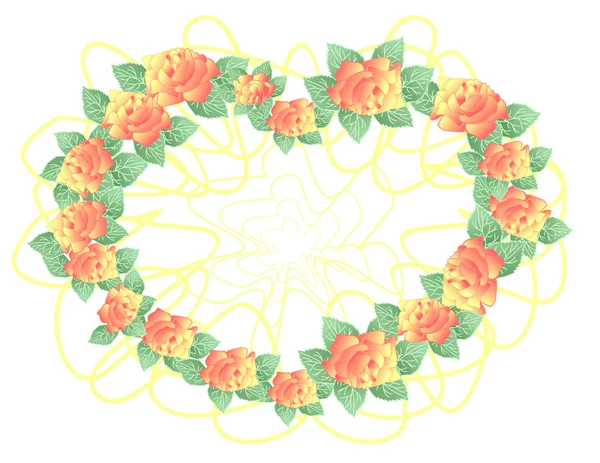 Rosas abstractas formadas como corona — Vector de stock