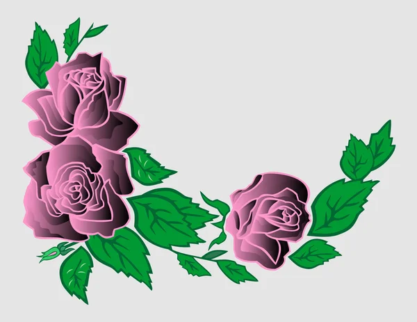 Coin des roses abstraites — Image vectorielle