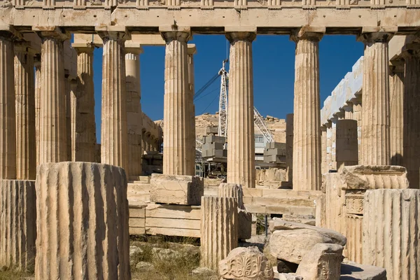 stock image Parthenon under restoration