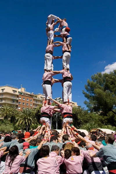 Piramide umana catalana — Foto Stock
