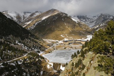 Vall de Nuria in winter clipart