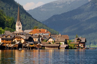 Hallstatt lakeside clipart