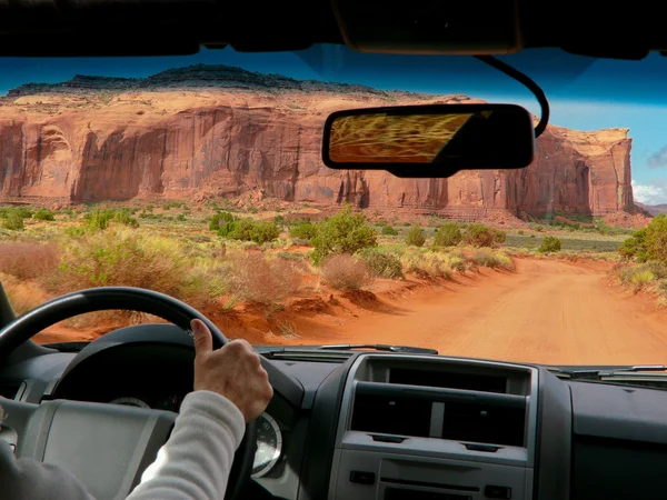 stock image Driving in Monument Valley, USA