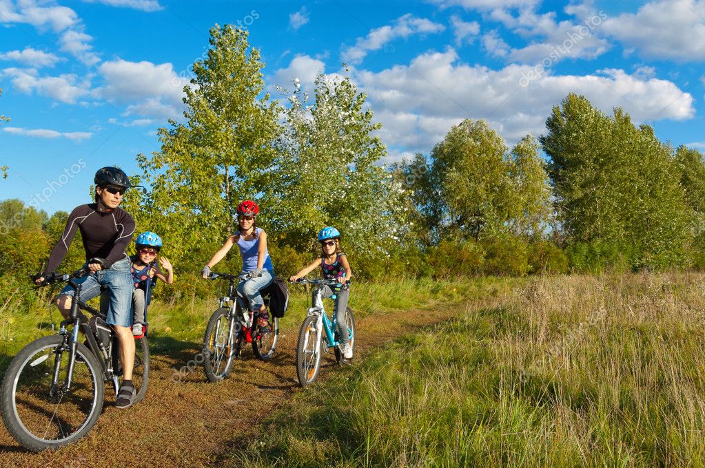 family cycling