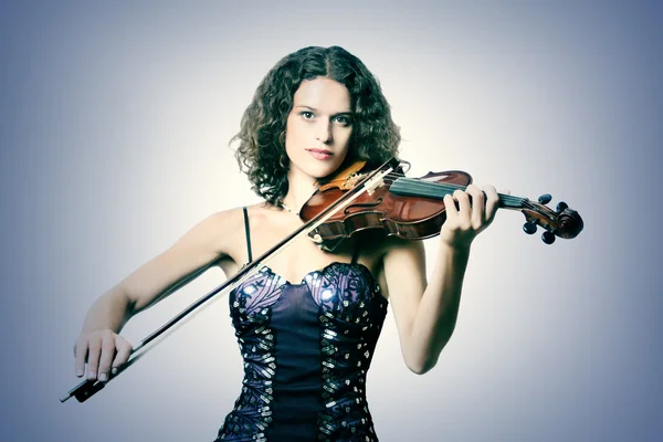 Músico violinista com violino — Fotografia de Stock