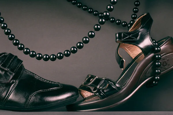 Un par de zapatos negros. Calzado . — Foto de Stock