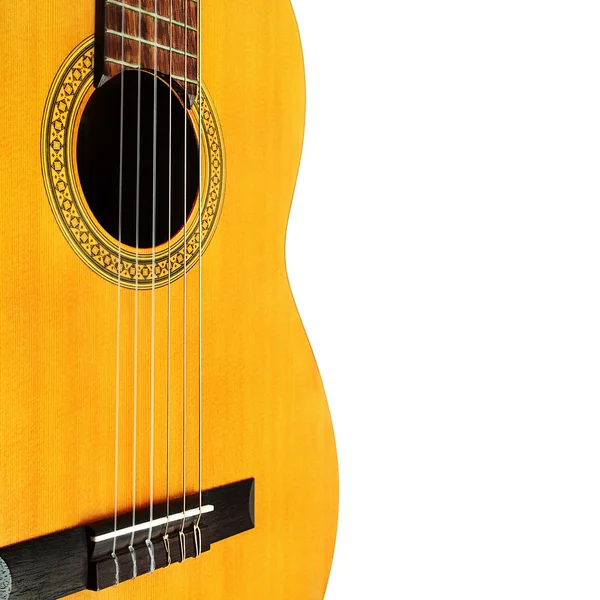 Akustická kytara izolované bílé pozadí. — Stock fotografie