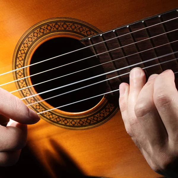 Acoustic guitar string music. — Stock Photo, Image
