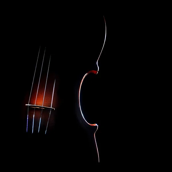 Скрипичная музыка на чёрном — стоковое фото