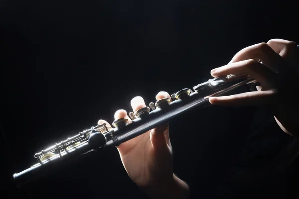 Details of flute playing. — Stock Photo, Image