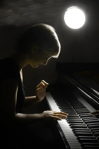Pianist musician piano music playing. — Stock Photo, Image