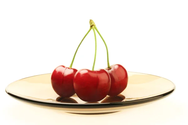 Sweet cherry on plate — Stock Photo, Image
