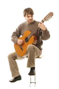 Classical guitarist guitar acoustic playing clipart