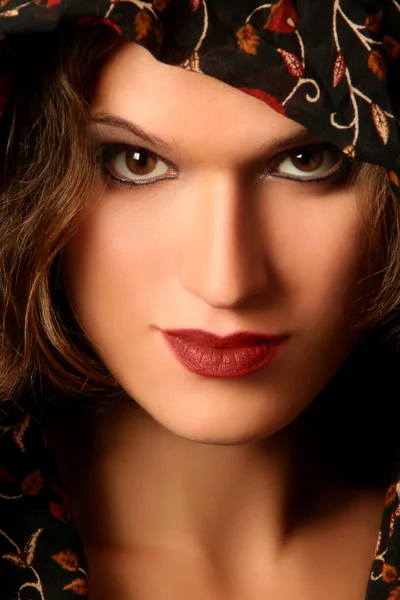 Güzel bir kadın yüzü portre — Stok fotoğraf