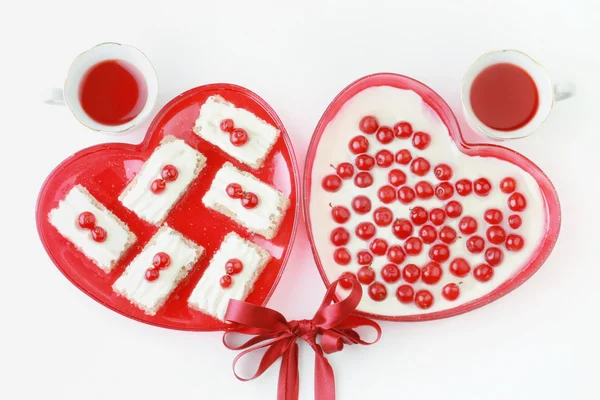 Valentine dessert for two — Stock Photo, Image