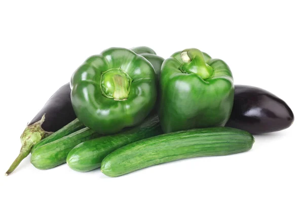 Paprika, okurka a lilkem a zeleninou — Stock fotografie