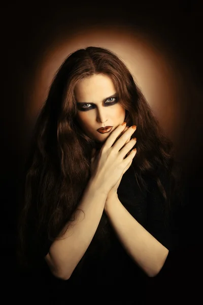 Fashion portrait of gothic woman. — Stock Photo, Image