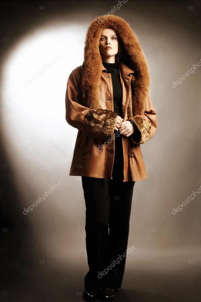 Woman in winter clothes fashion