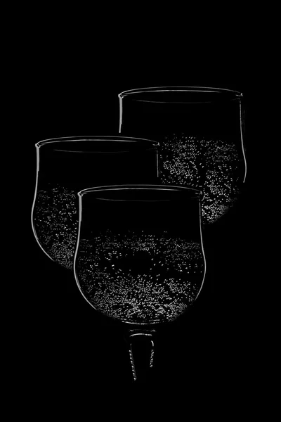 Wineglasses pezsgő itallal — Stock Fotó
