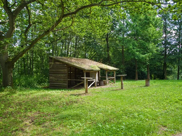 Horské zimní dřevěná chata kabina — Stock fotografie
