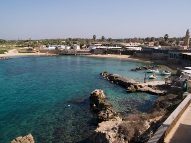 Port of Caesarea Israel Historical landmark clipart