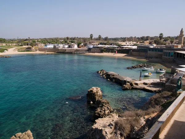 Port a Caesarea Izrael történelmi mérföldkő — Stock Fotó