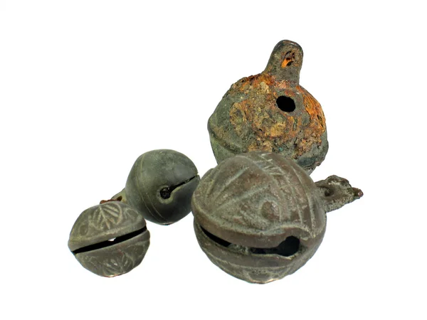 stock image Collection of antique bells Israel isolated