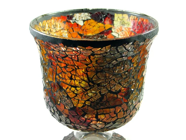 Stained glass vase isolated — Stock Photo, Image