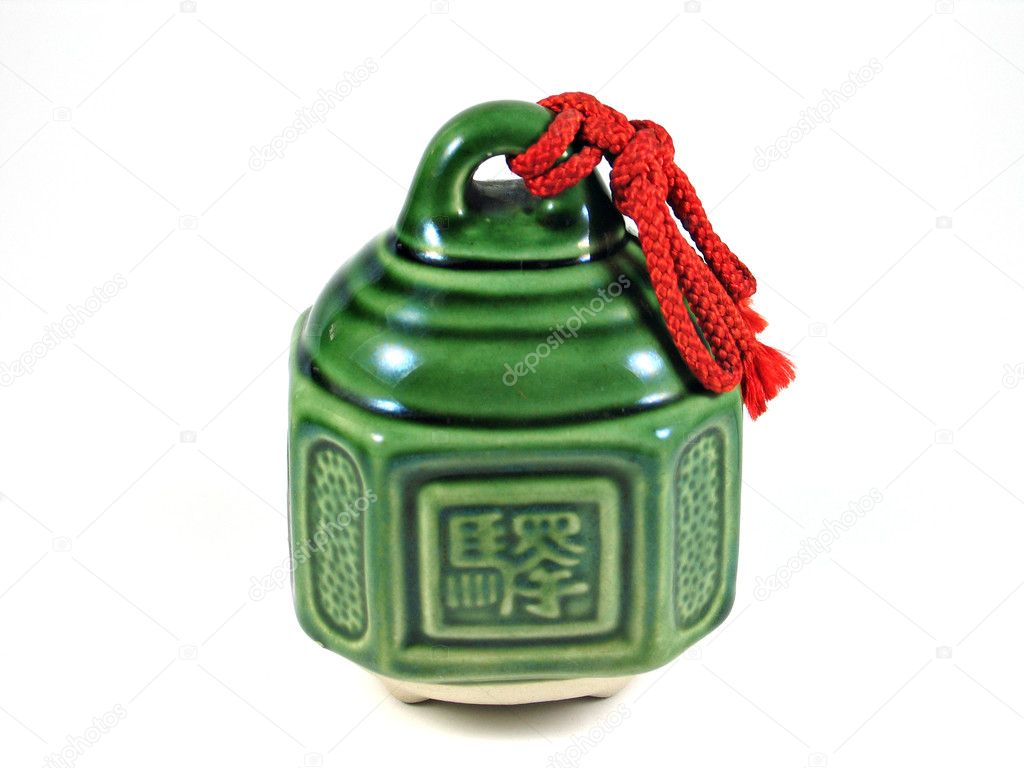 Traditional bell Japan isolated on white