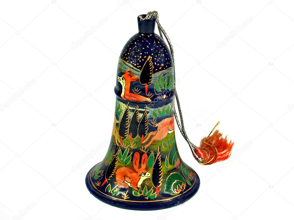 Traditional decorative bell Nepal isolated