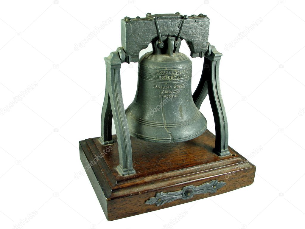 Liberty bell Philadelphia replica isolated on white