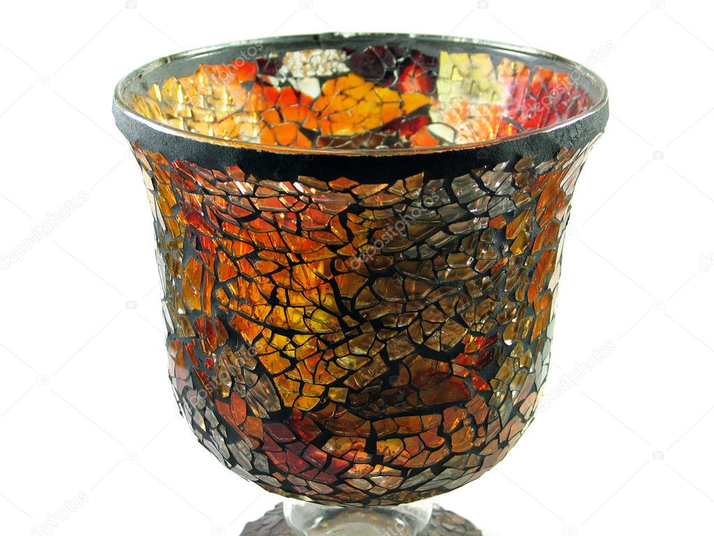 Stained glass vase isolated
