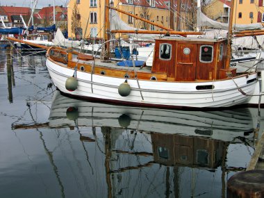 Traditional wooden sailboat clipart