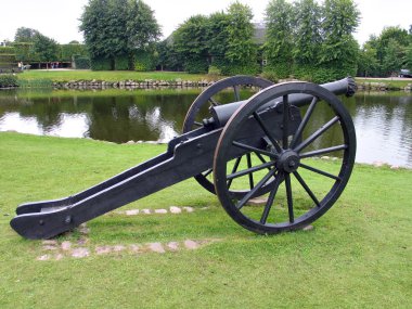 Old cannon Egeskov Castle Denmark clipart