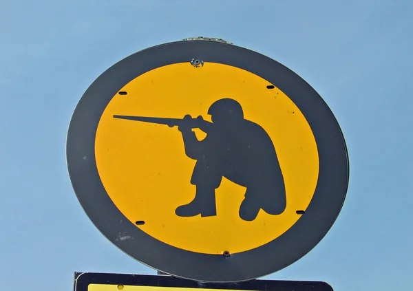 Military fire zone sign — Stock Photo, Image