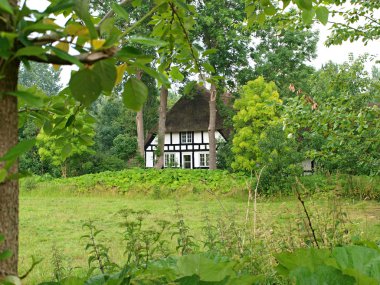 Typical Country farmhouse in a forest Denmark clipart