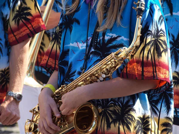 Västindien stil saxofonisten — Stockfoto