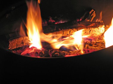 Blazing fire flames