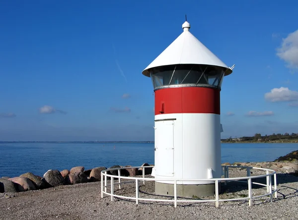 Leuchtturm Hafen von Assens Dänemark — Stockfoto