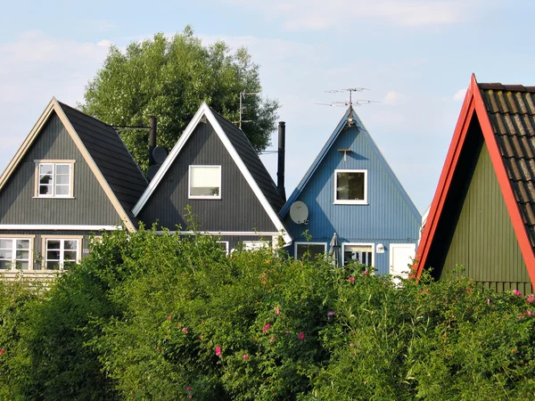 บ้านพักตากอากาศชายหาด เดนมาร์ก — ภาพถ่ายสต็อก