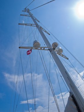 Sails and mast of a modern sail boat clipart